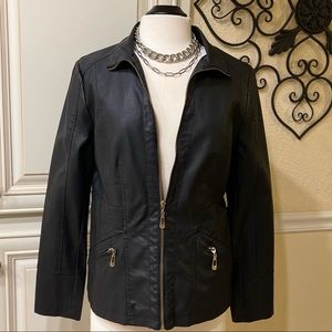Roz & Ali • Faux Leather Biker Jacket